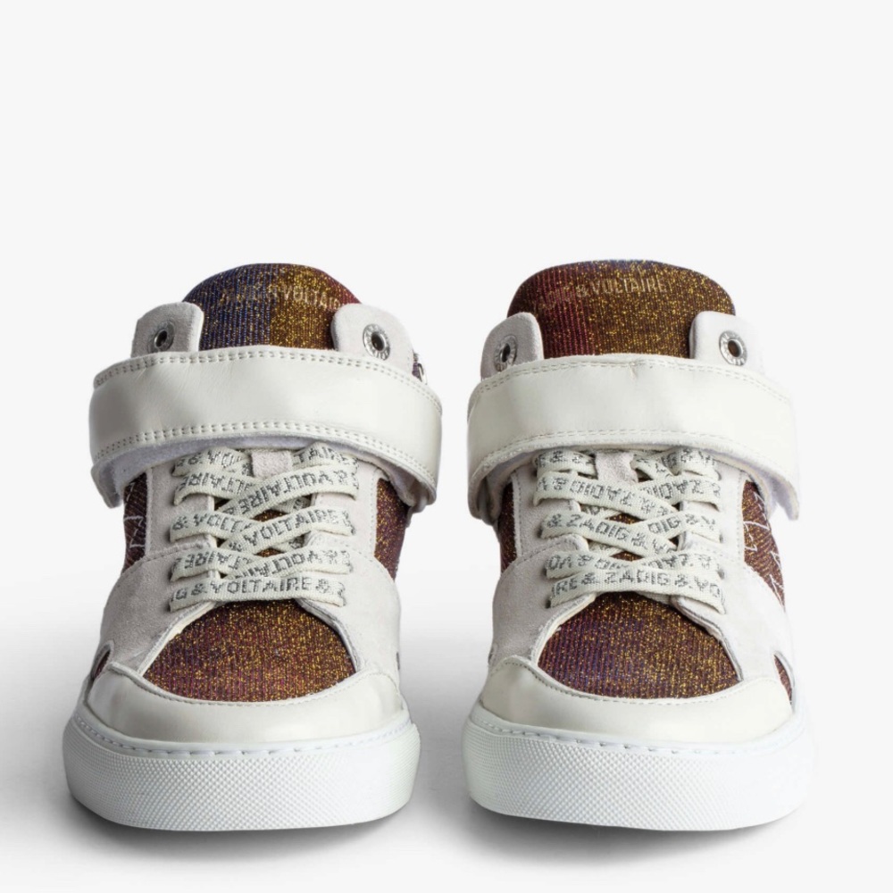 NIB Zadig & Voltaire Mid Flash Sparkle Sneaker 38